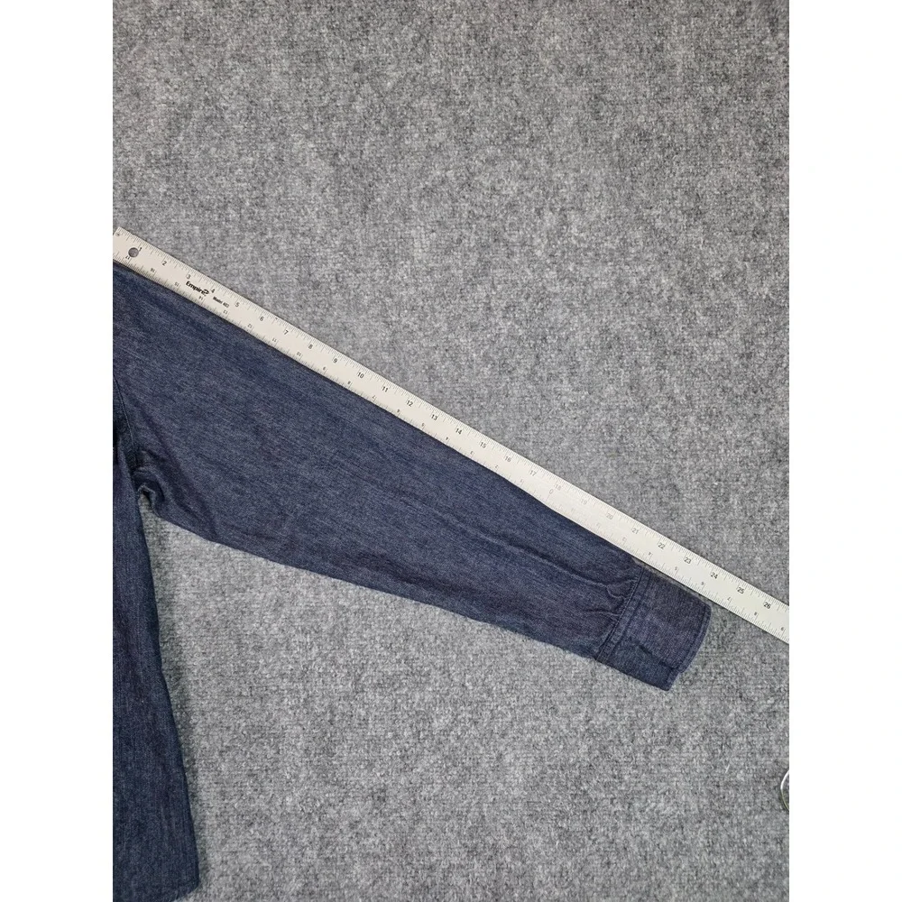 Lauren Ralph Lauren Denim Shirt Womens Medium Blue Long Sleeve Button Up Pocket - Picture 9 of 12